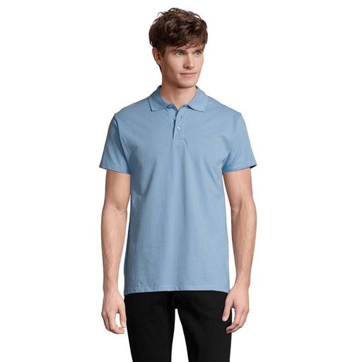 [S11362-SP] SPRING II MEN Polo 210g - Sky Blue Pique