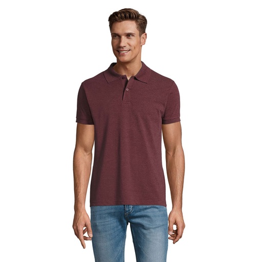 PERFECT MEN Polo 180g - Melanż Czerwonobrunatny
