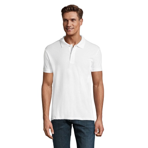 [S11346-WH] PERFECT MEN Polo 180g - Bialy