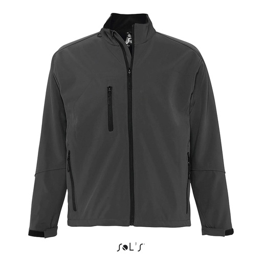 [S46600-CR] RELAX Męski softshell 340g S46600-CR - Szarość Węgla Drzewnego