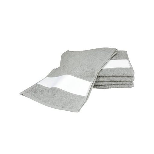 Recznik Sportowy Bawelniany z Bordiura Sublimacyjna AR083 - Light Grey
