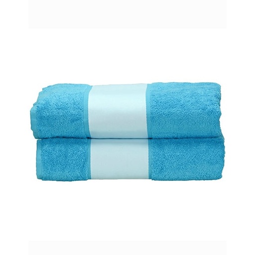 Ręcznik z bordiurą sublimacyjną AR087 - Aqua Blue