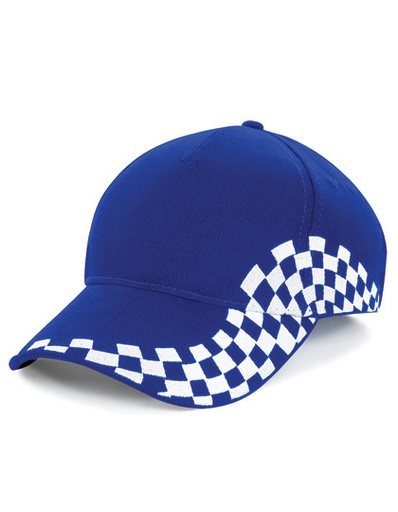 Czapka 5 Paneli Bawełniana Haftowana w Kratke CB159 - Bright Royal