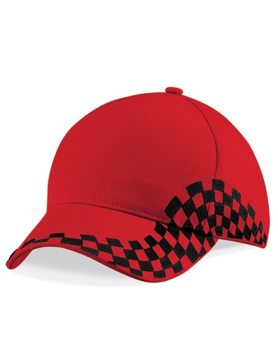 Czapka 5 Paneli Bawełniana Haftowana w Kratke CB159 - Classic Red