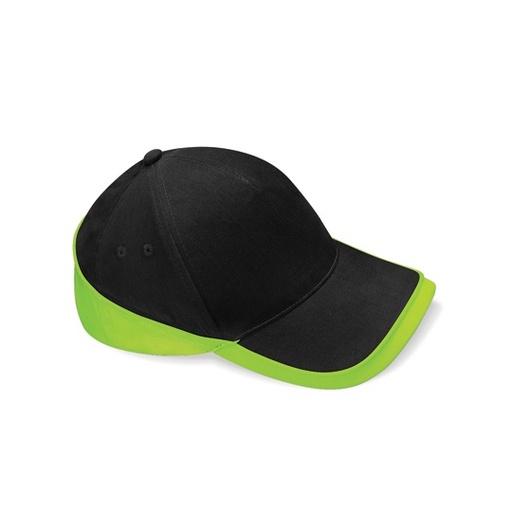Czapka pięciopanelowa CB171 - Black & Lime Green