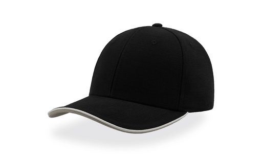 Czapka bawełniana 6-panelowa AT602 - Black & White & Grey