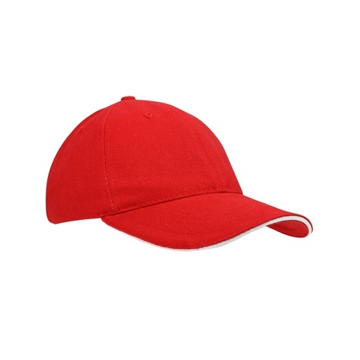 [C1926-1000036795] Czapka 6-panelowa C1926 - Red & White