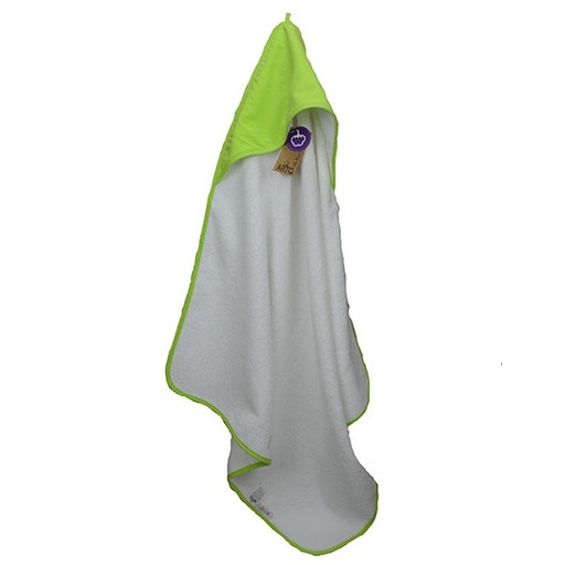 Ręcznik dziecięcy z kapturem AR731 - White & Lime Green