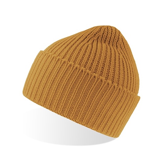 Czapka Dzianinowa Prazkowana Polylana AT100 - Mustard