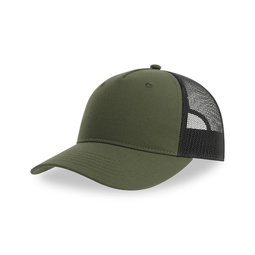 Czapka Trucker Recykling Poliester Oddychajaca AT107 - Olive & Black