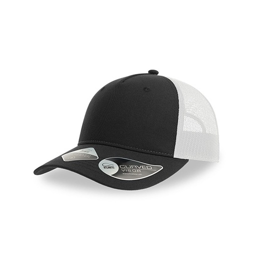 Czapka Trucker Recykling Poliester Oddychajaca AT107 - Black & White
