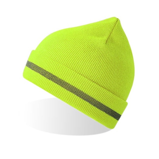 Czapka Beanie z Odblaskiem AT123 - Yellow Fluo