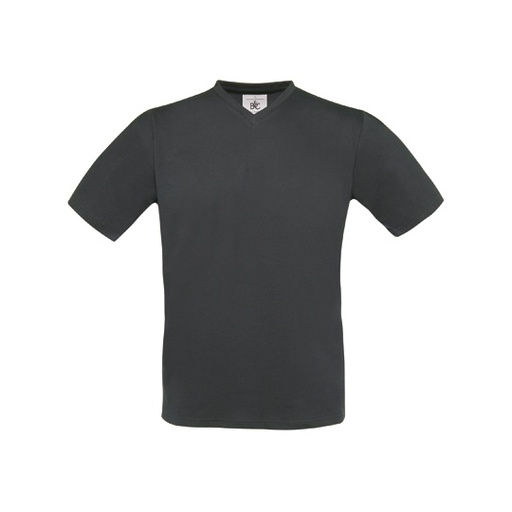 T-Shirt klasyczny z dekoltem V BCTU006 - Dark Grey (Solid)