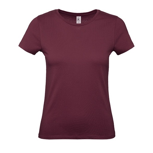 T-Shirt Damski Klasyczny Bawelniany BCTW02T - Burgundy