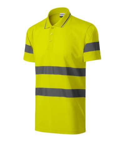 Koszulka polo unisex M2V9 - fluorescencyjny zolty
