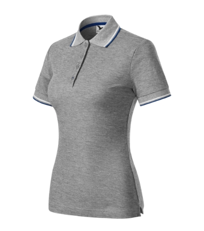 Koszulka polo damska M233 - ciemnoszary melanż