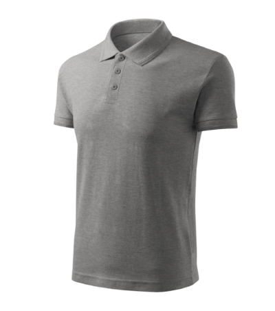 Koszulka polo męska MF03 - ciemnoszary melanż
