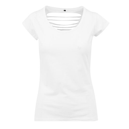 Damska koszulka z wycieciem na plecach BY035 - White