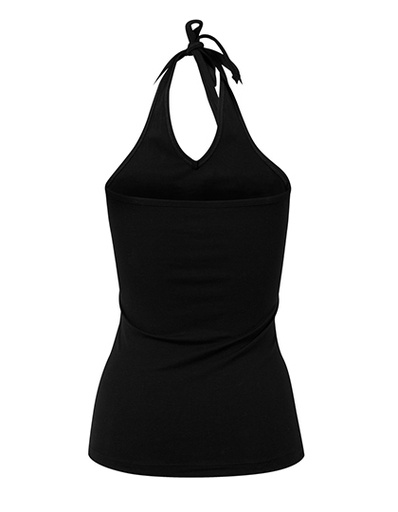 [BY038-1000206111] Damska koszulka typu neckholder BY038 - Black