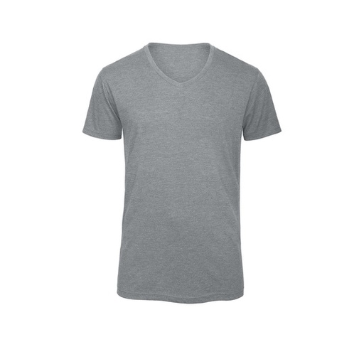 Męski T-Shirt z Dekoltem V Triblend BCTM057 - Heather Light Grey
