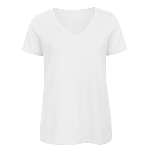 T-shirt damski V-neck klasyczny BCTW045 - White