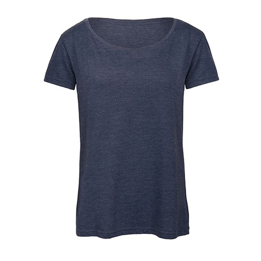 Damski T-shirt Triblend BCTW056 - Heather Navy
