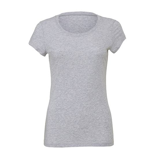 Damski T-shirt Slim Fit, dłuższy krój - Athletic Heather