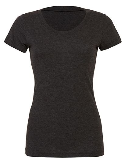 Damska koszulka z okrągłym dekoltem Triblend  - Charcoal-Black Triblend (Heather)