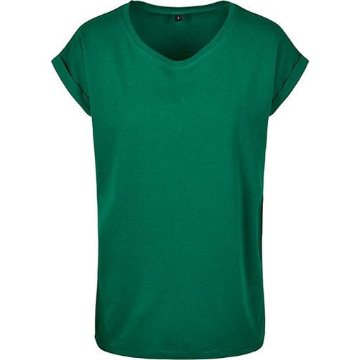 Damska długa koszulka z wywijanymi rękawami BY021 - Forest Green