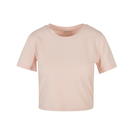Koszulka Damska Krotka Dopasowana Bawelna Elastan BY042 - Pink