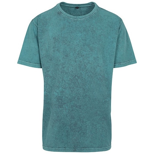 T-shirt Klasyczny Bawelniany BY070 - Teal Black