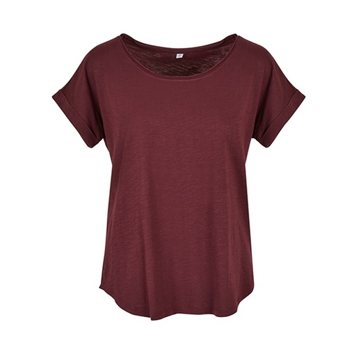 T-shirt Damski Slub Jersey Klasyczny BY036 - Cherry