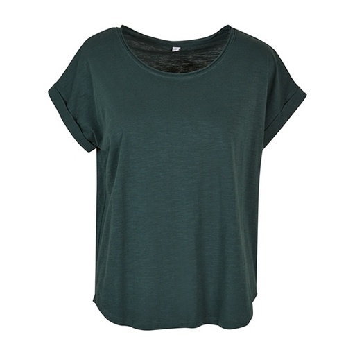 T-shirt Damski Slub Jersey Klasyczny BY036 - Bottle Green