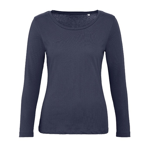 Koszulka Damska Długi Rękaw Bawełna Organiczna BCTW071 - Navy Blue