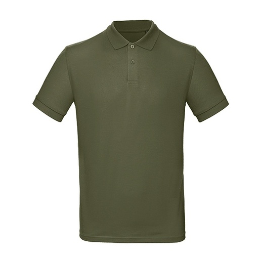Koszulka polo męska z krótkim rękawem BCPM430 - Urban Khaki