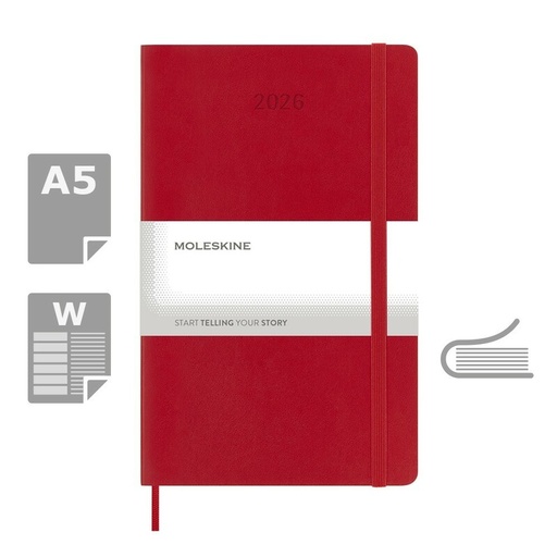 Kalendarz MOLESKINE VM398-05/2027 - czerwony
