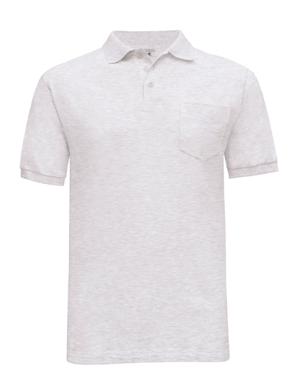 Unisex koszulka polo Safran z kieszenią - Ash (Heather)