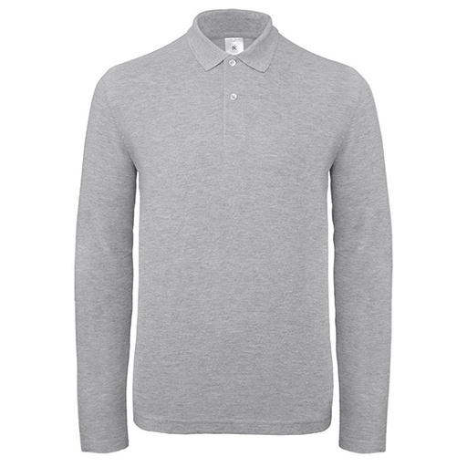 Męska koszulka polo z długim rękawem BCPUI12 - Heather Grey