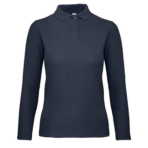 Koszulka Polo Damska Długi Rękaw Bawełna Pique Wstepnie Prana BCPWI13 - Navy