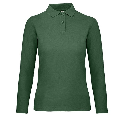 Koszulka Polo Damska Dlugi Rekaw Bawelna Pique Wstepnie Prana BCPWI13 - Bottle Green
