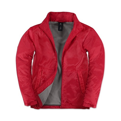 Kurtka Meska Wodoodporna z Kapturem BCJM825 - Red & Warm Grey