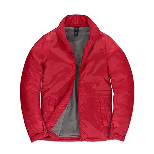 Kurtka Klasyczna Wodoodporna z Polarem BCJW826 - Red & Warm Grey