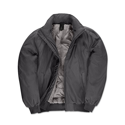 Męska Kurtka Bomber z Chowanym Kapturem BCJM961 - Dark Grey (Solid) & Warm Grey