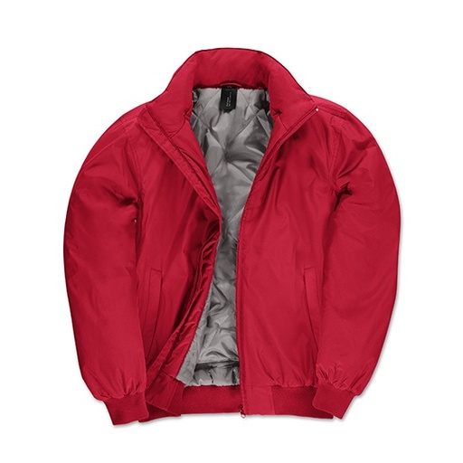 Męska Kurtka Bomber z Chowanym Kapturem BCJM961 - Red & Warm Grey