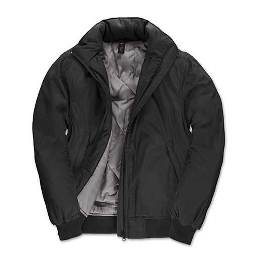 Damska Kurtka Bomber z kapturem BCJW962 - Black & Warm Grey