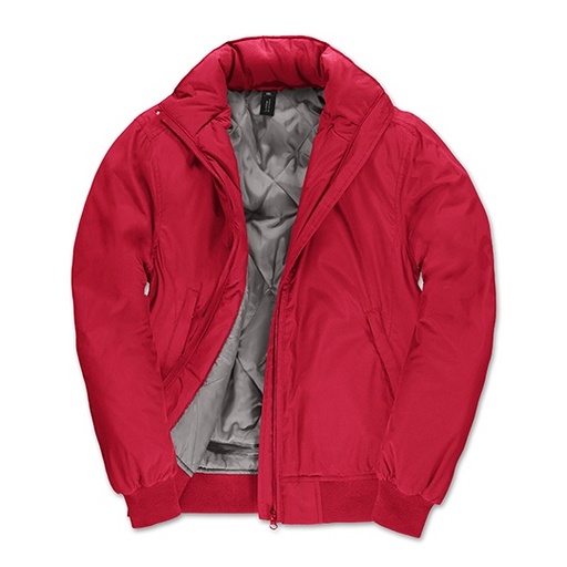 Damska Kurtka Bomber z Kapturem BCJW962 - Red & Warm Grey