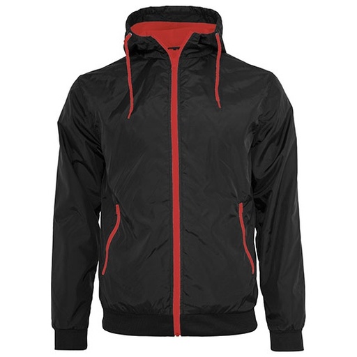 Kurtka wiatrówka BY016 - Black & Red