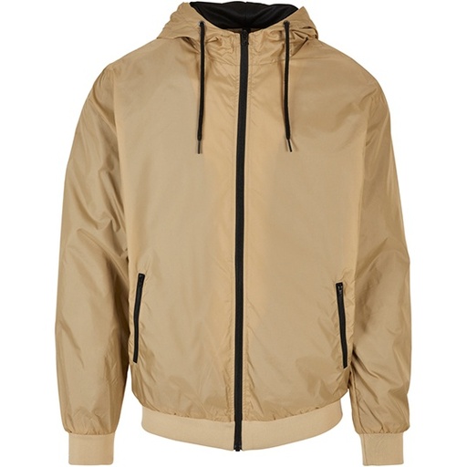 Kurtka wiatrówka z kapturem BY016 - U. Beige & Black
