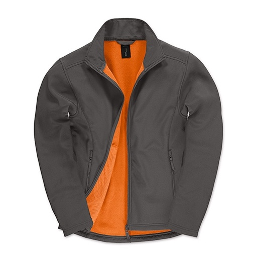 Męska kurtka softshell dwuwarstwowa BCJUI62 - Dark Grey (Solid) & Neon Orange
