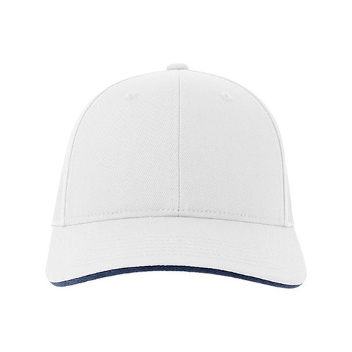 Czapka bawełniana z zakrzywionym daszkiem AT684 - White & Navy